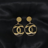 CHANEL Rare 1980s Vintage Logo Earrings