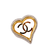 CHANEL Heart Logo Brooch