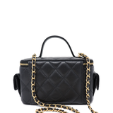CHANEL Mini Vanity Case in black caviar leather