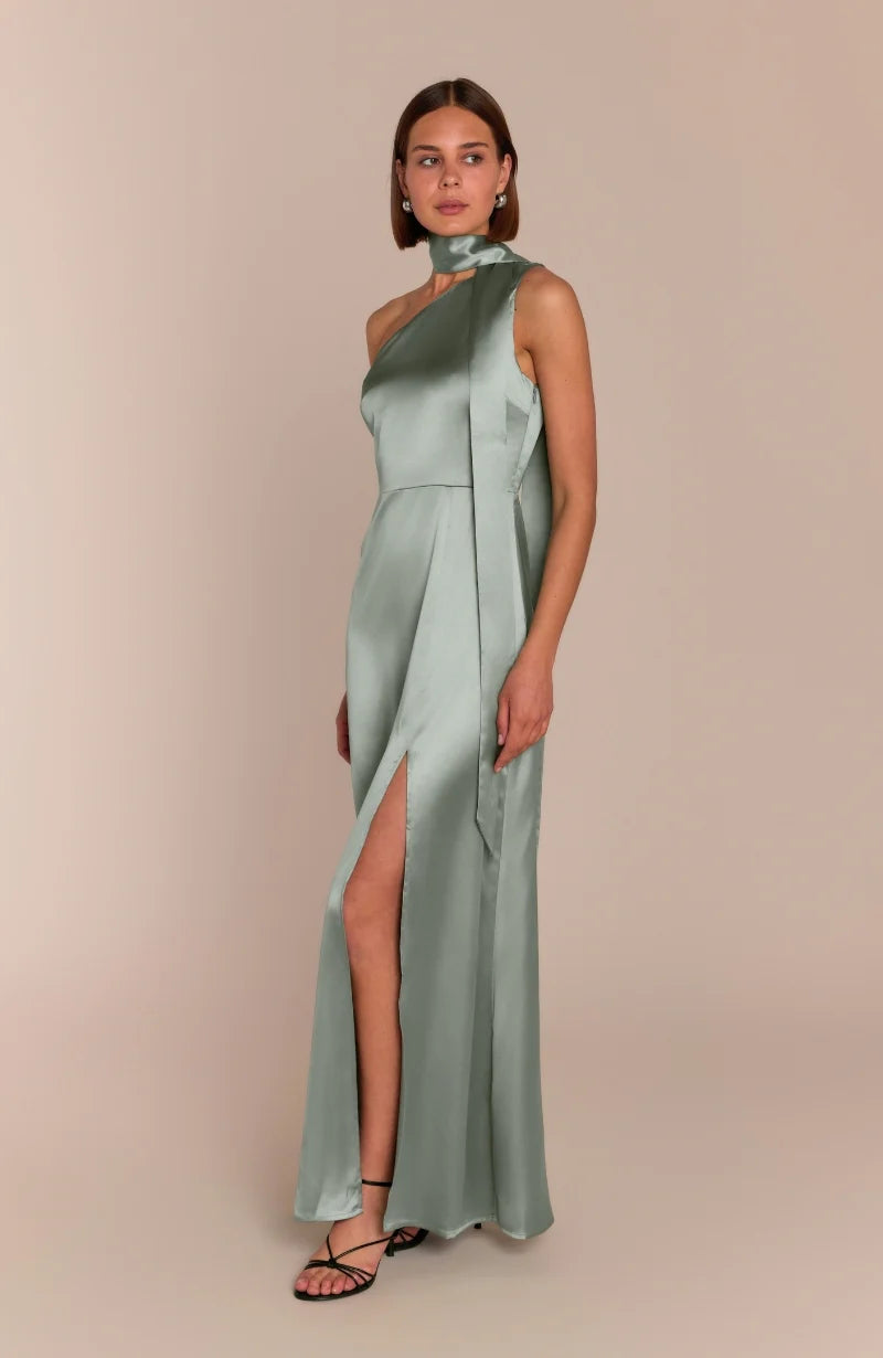 REWRITTEN Porto Bridesmaid Dress in Sage Green Something Borrowed REWRITTEN Porto Bridesmaid Dress in Sage Green Something Borrowed
