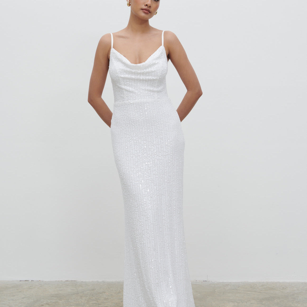 Keisha sequin maxi dress, available to rent from Something Borrowed for weddings in York
