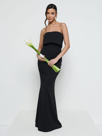 PRETTY LAVISH Julia Crepe Maxi Bridesmaid Dress