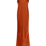 REWRITTEN Roma Bridesmaid Dress - Burnt Orange Satin