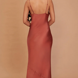 REWRITTEN Pollenca Bridesmaid Dress in Terracotta Lenzing™ Ecovero™ Satin