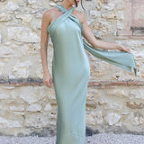 REWRITTEN Roma Bridesmaid Dress - Sage Green Satin