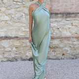 REWRITTEN Roma Bridesmaid Dress - Sage Green Satin