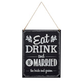 Chalkboard Wooden Sign - Eat Drink Be Married - Vintage Affair