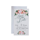 Hand Illustrated Floral Save The Date Cards - Boho