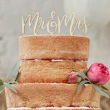 Wooden Mr and Mrs Wedding Cake Topper