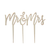 Wooden Mr and Mrs Wedding Cake Topper