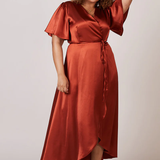 REWRITTEN Florence Waterfall Bridesmaid Dress - Burnt Orange