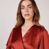 REWRITTEN Florence Waterfall Bridesmaid Dress - Burnt Orange