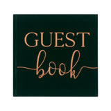 Green Velvet Foiled Wedding Guest Book