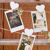 Wooden Heart Peg and String Set - Rustic Country