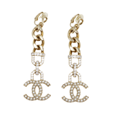 CHANEL Long Clip On Earrings