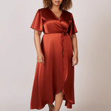 REWRITTEN Florence Waterfall Bridesmaid Dress - Burnt Orange