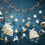 Gold Christmas Tree Shaped Advent Boxes - Gold Christmas- 5 Inner Pack