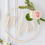 Mr and Mrs Wooden Hoops Decoration- 5 Inner Pack