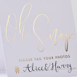 Gold Wedding Hashtag Instagram Cards
