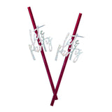 Hot Pink Foiled Lets Party Paper Straws