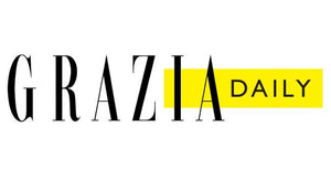 Black and white logo of Grazia magazine.