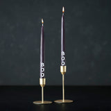2 Black and White 'Boo' Tapered Dinner Candles