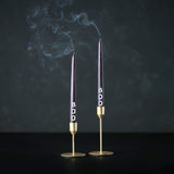 2 Black and White 'Boo' Tapered Dinner Candles
