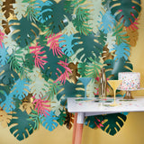 Multicoloured and Palm Print Party Balloon Chandelier