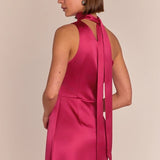 REWRITTEN Porto Bridesmaid Dress in Hot Pink Satin