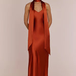 brooklyn dress in burnt orange satin product info and reviews Brooklyn Hot Pink Satin Bridesmaid Dress | Slip Dress | Sizes XSL