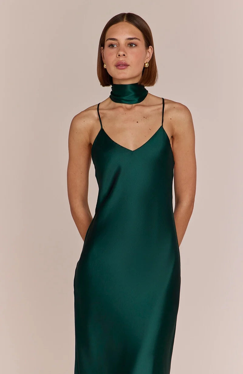 brooklyn dress in olive green satin product info and reviews Brooklyn Sage Green Satin Bridesmaid Dress | Slip Dress | Sizes XSXL