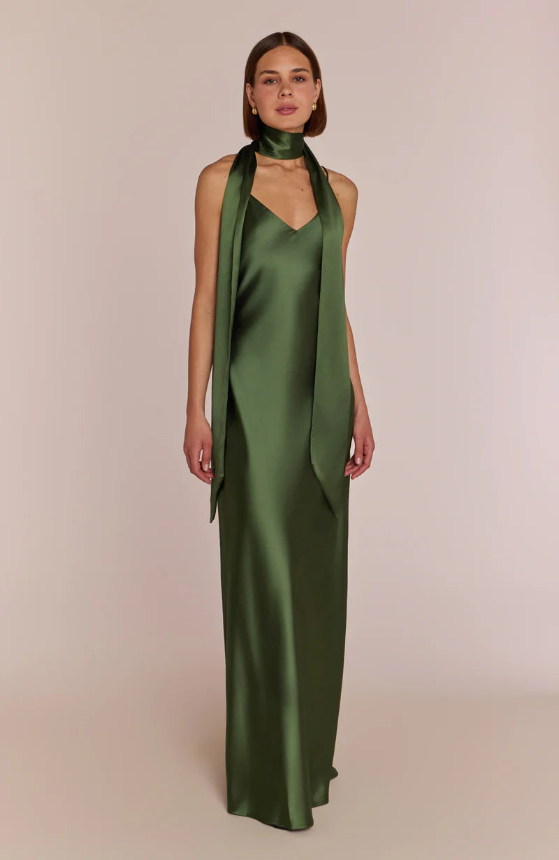 brooklyn dress in olive green satin product info and reviews open lace back dress Olive Green Satin Bridesmaid Dress Brooklyn