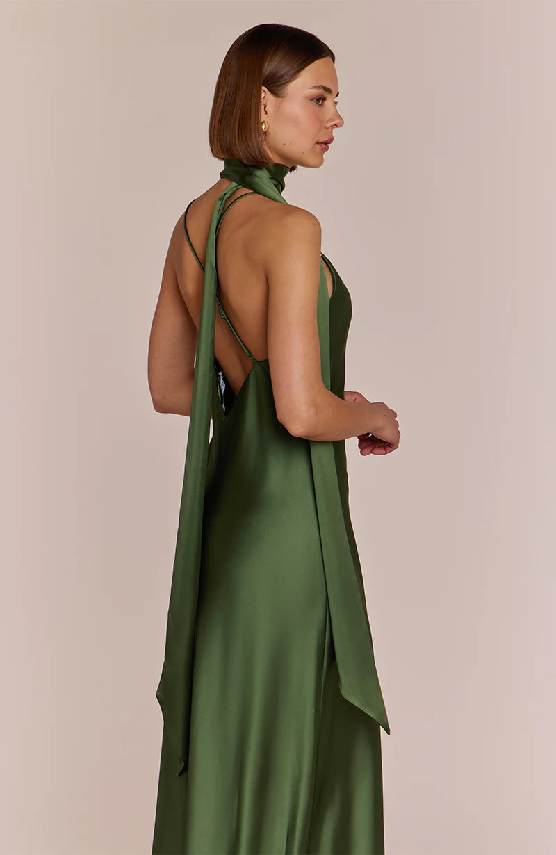 brooklyn dress in olive green satin product info and reviews Olive Green Satin Bridesmaid Dress Brooklyn