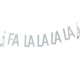 Silver Glitter Fa La La La La Bunting - Jolly Vibes