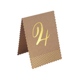 Gold Foiled Table Numbers - Kraft Perfection