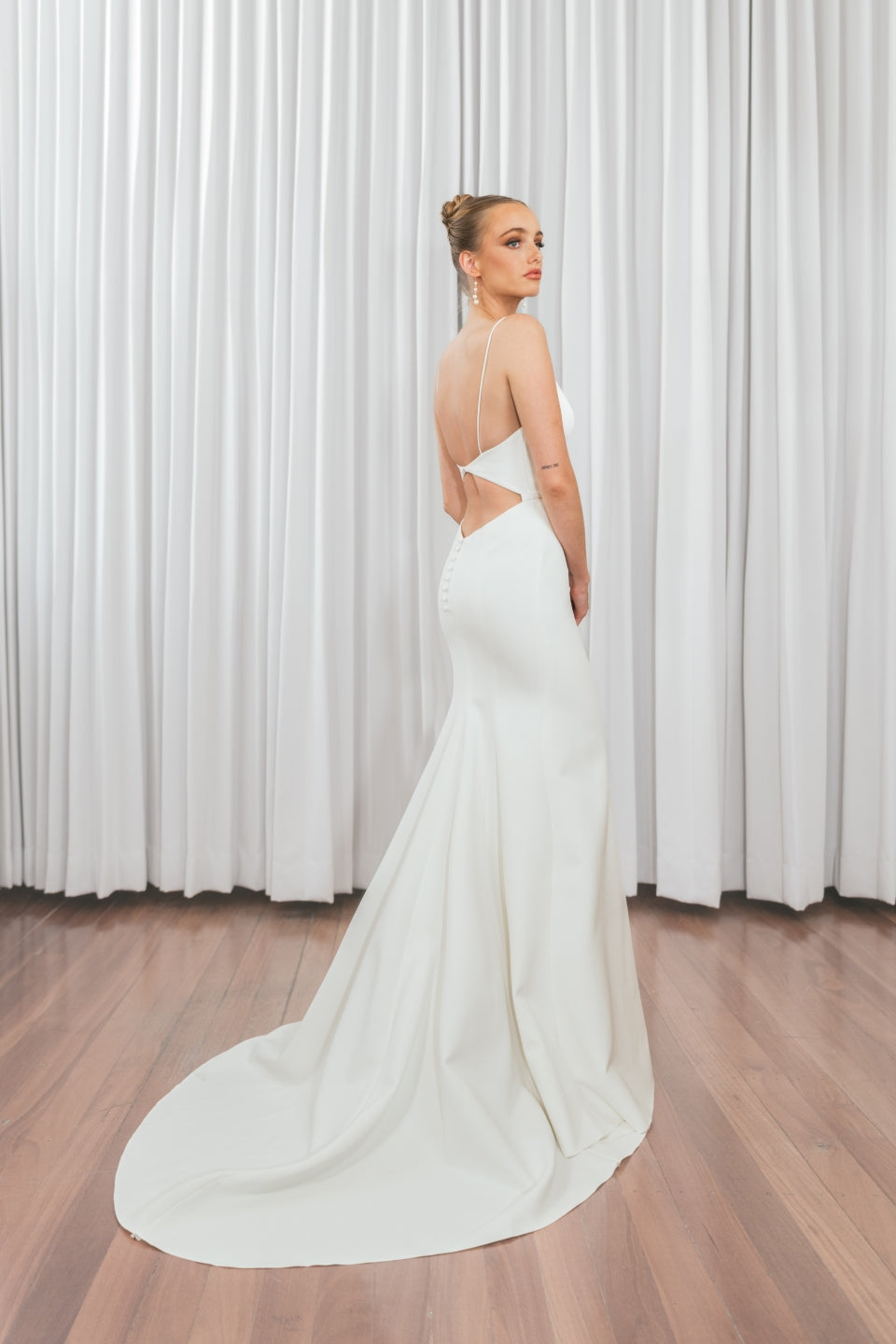 OUI THE LABEL Kaizen Fitted Dress — back view