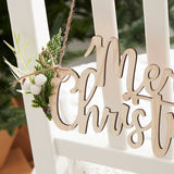 Wooden Merry Christmas Chair Decorations