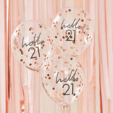 Hello 21 Birthday Balloons