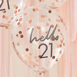 Hello 21 Birthday Balloons