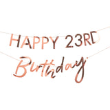 Customisable Milestone Rose Gold Birthday Banner