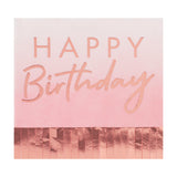 Rose Gold & Pink Ombre Fringe Paper Napkins