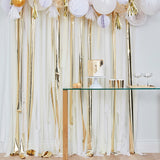 Gold Metallic Party Streamers Backdrop- 5 Inner Pack