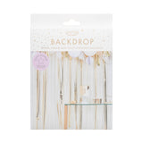 Gold Metallic Party Streamers Backdrop- 5 Inner Pack