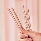 Rose Gold Stainless Steel Straws- 5 Inner Pack