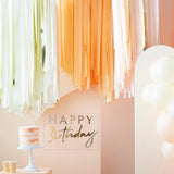 Peach and Gold Hanging Streamer Party Backdrop- 5 Inner Pack