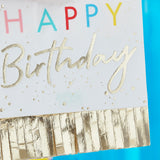 Happy Birthday Fringed Gold Napkins- 5 Inner Pack