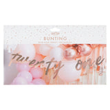 21st Rose Gold Happy Birthday Banner Bunting- 5 Inner Pack