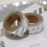 Silver Foiled Washi Tape - Metallic Perfection