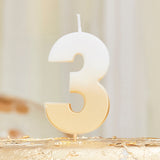 Gold Ombre 3 Number Birthday Candle