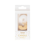 Gold Ombre 3 Number Birthday Candle
